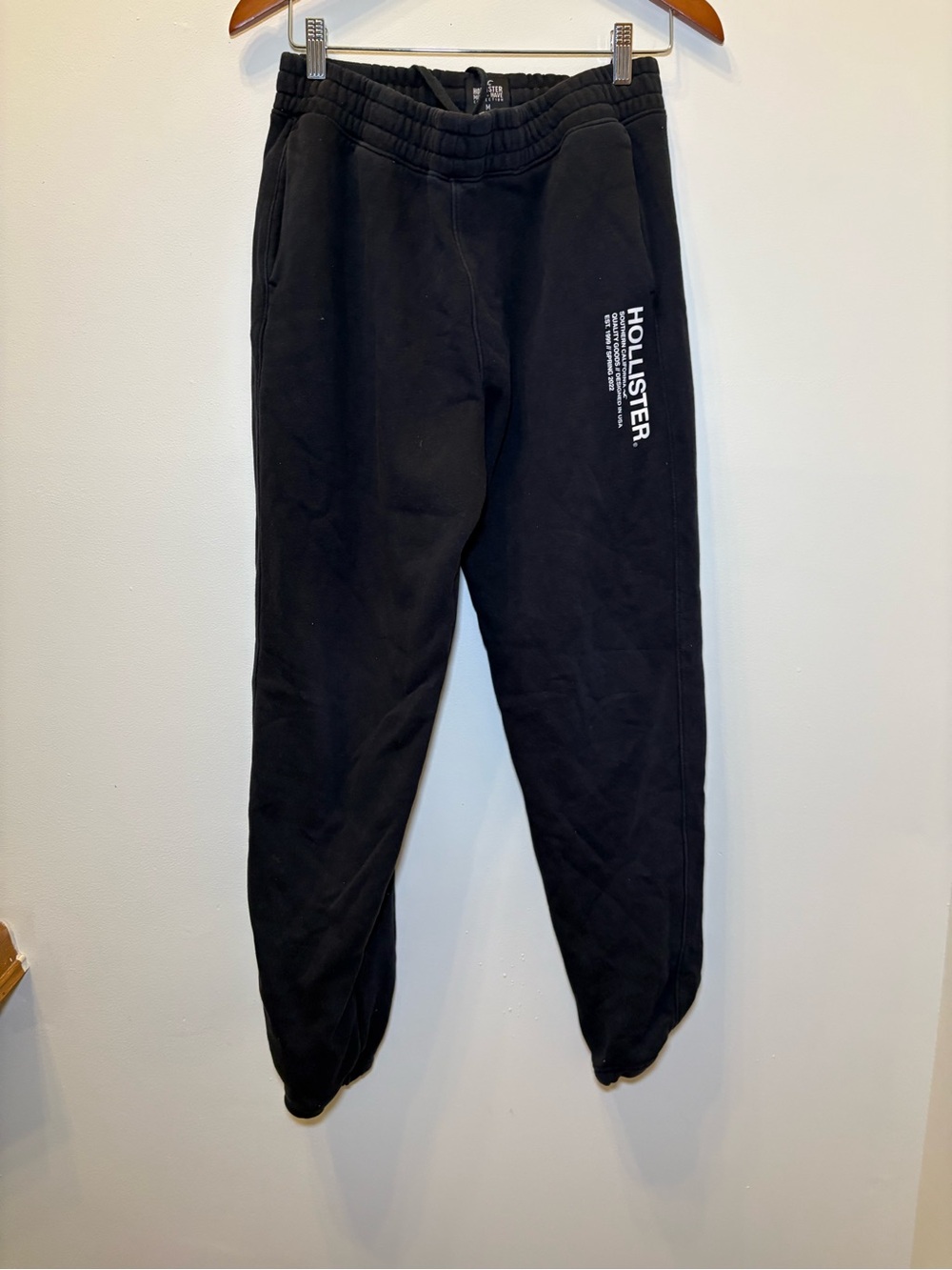 Hollister Black Logo Fleece Joggers
